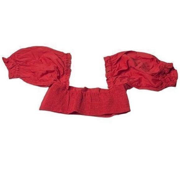 WeWoreWhat Solid Obe Ruby Coco Crop Top Blouse Large New - Picture 7 of 16